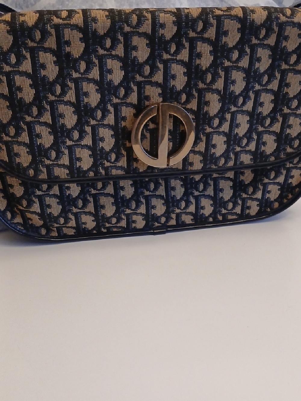 Dior Vintage Trotter Parrern Shoulder Bag COA